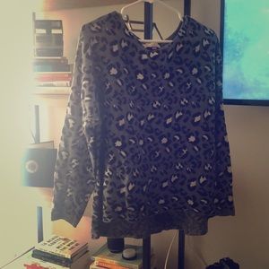 Grey Animal Print Sweater LOFT